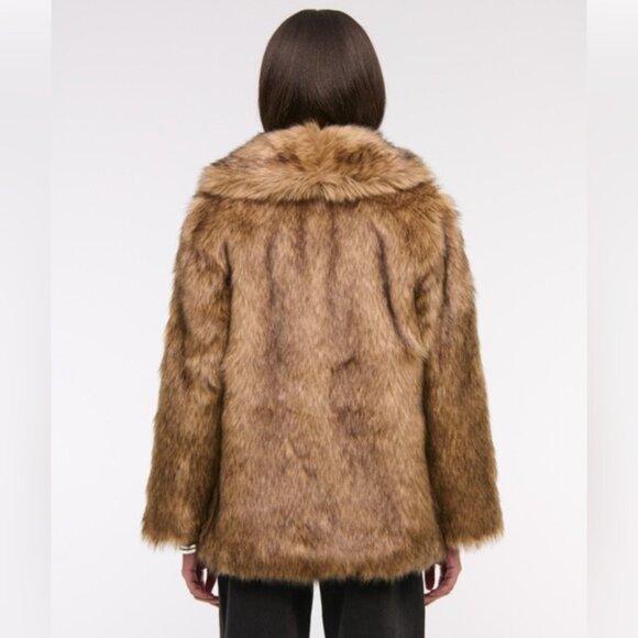 Abercrombie & Fitch Shawl Collar Faux Fur Coat - Picture 3 of 8